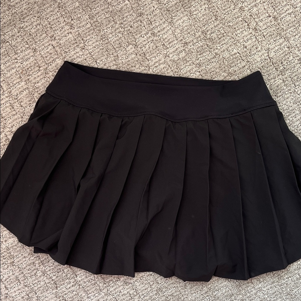 Black Pleated Athletic Stetchtech Skirt with Shorts Quick Dry XL